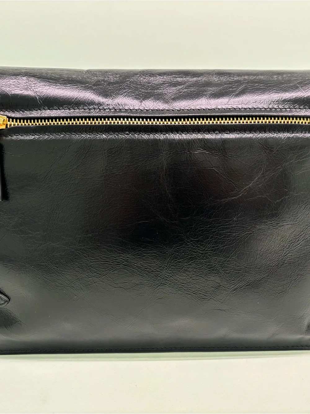 Prada Black Patent Leather Messenger Bag